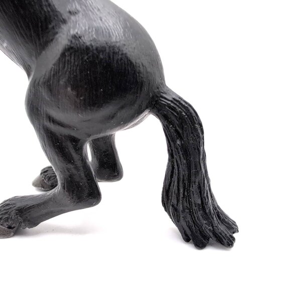 RARE Vtg Schleich Rearing Black Morgan Stallion Horse Figurine c.1997 5x4.5" VGC - Picture 7 of 10